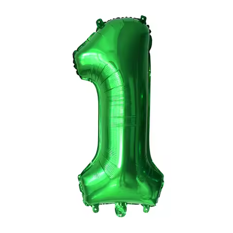 32inch Green Number Balloon Digital 0 1 2 3 4 5 6 7 8 9 Aluminum Foil Ballon for Kids Birthday Party Decoration Safari Wild One