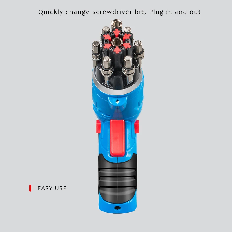 Cordless Electric Screwdriver 4v Power Tool 1300mah Lithium Battery Rechargeable Multi-function Mini Drill LED WIth 45PCS Bits