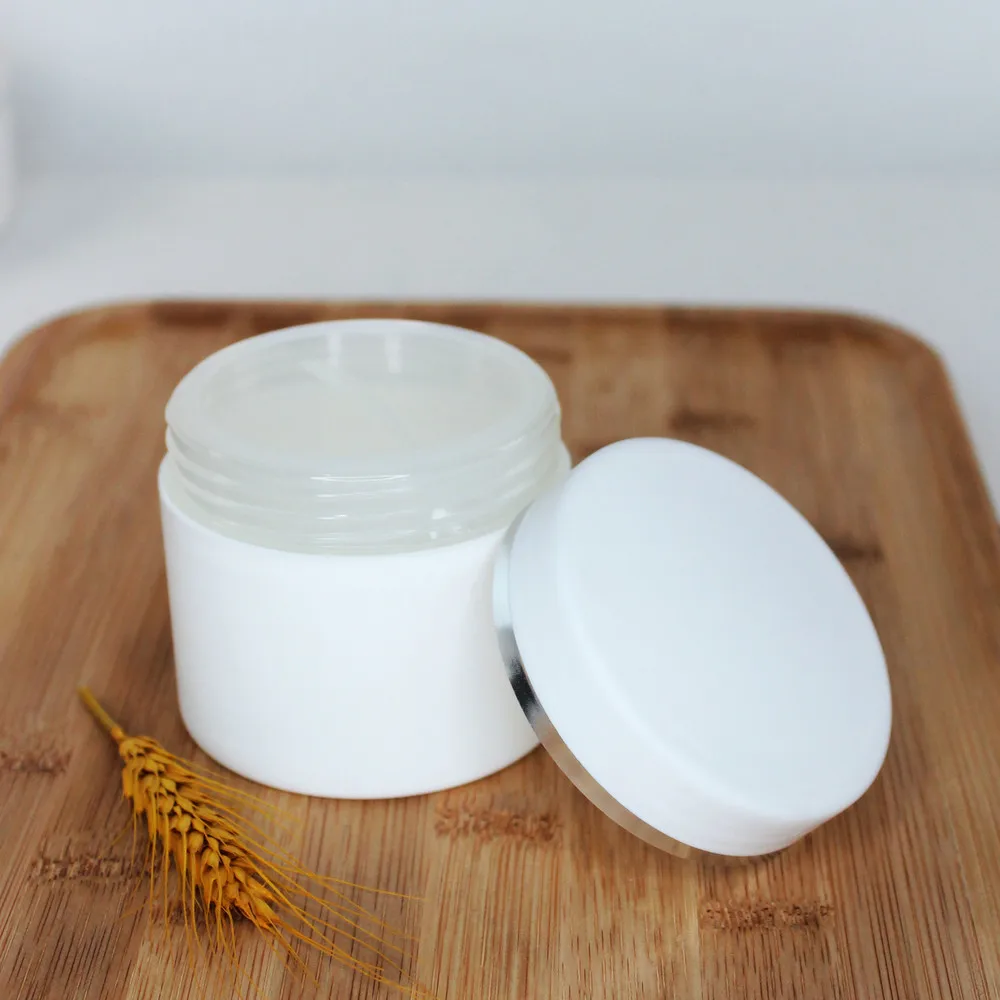 20pcs 30ml 50ml 100ml Empty Travel Face Cream Double-wall White Jar Cosmetic Container Round Plastic Empty Cosmetic Box