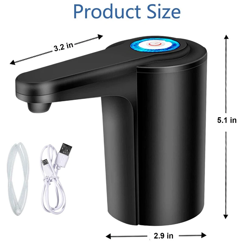 Distributeur d'eau de 5 gallons, pompe à eau pour bouteille de 5 gallons, pompe à carafe à eau, Rechargeable par USB, universel et automatique