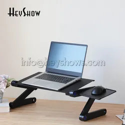 Adjustable Portable Aluminum Laptop Stand, Ergonomic Lap for TV, Bed, Sofa Tray, PC, Notebook Table, Desk Holder with Mouse Pad