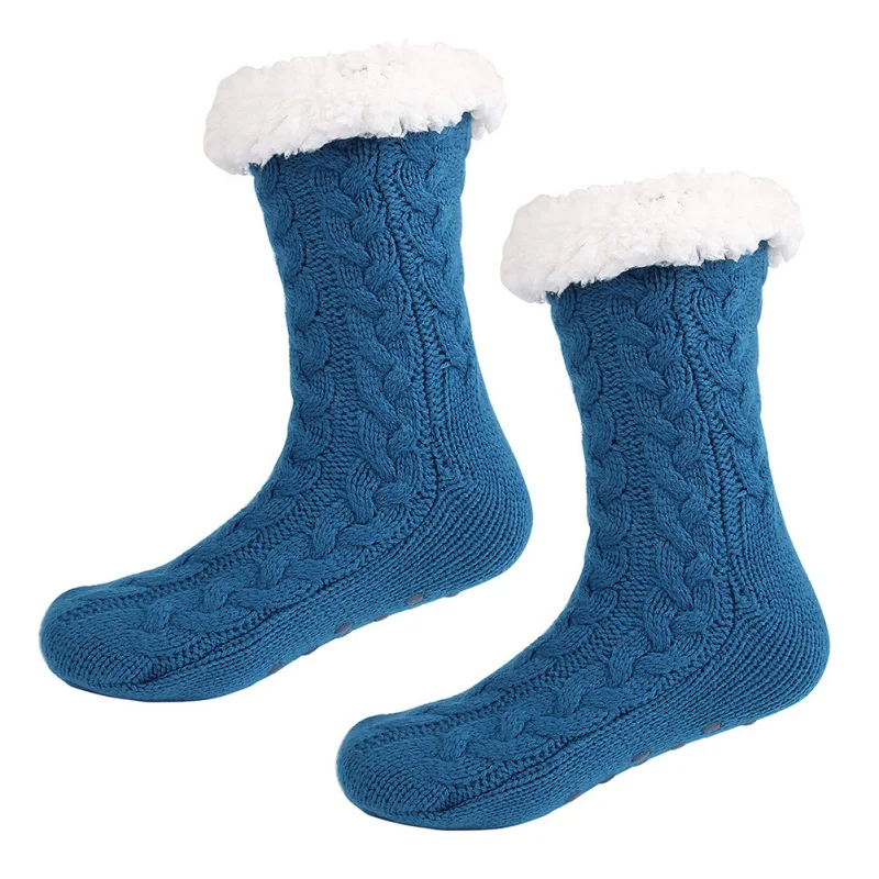 Winter Warm Soft Warm Female Socks Women Socks Soft Thick Fleece Warm Anti-Slip Slipper Home Bed Floor Socks