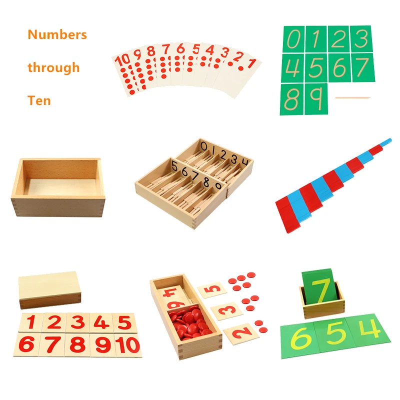 Montessori Educational Toys for 3-6Years Preschool Educational Equipment to Learn Numbers 1 Through 10 Kids Math Toys