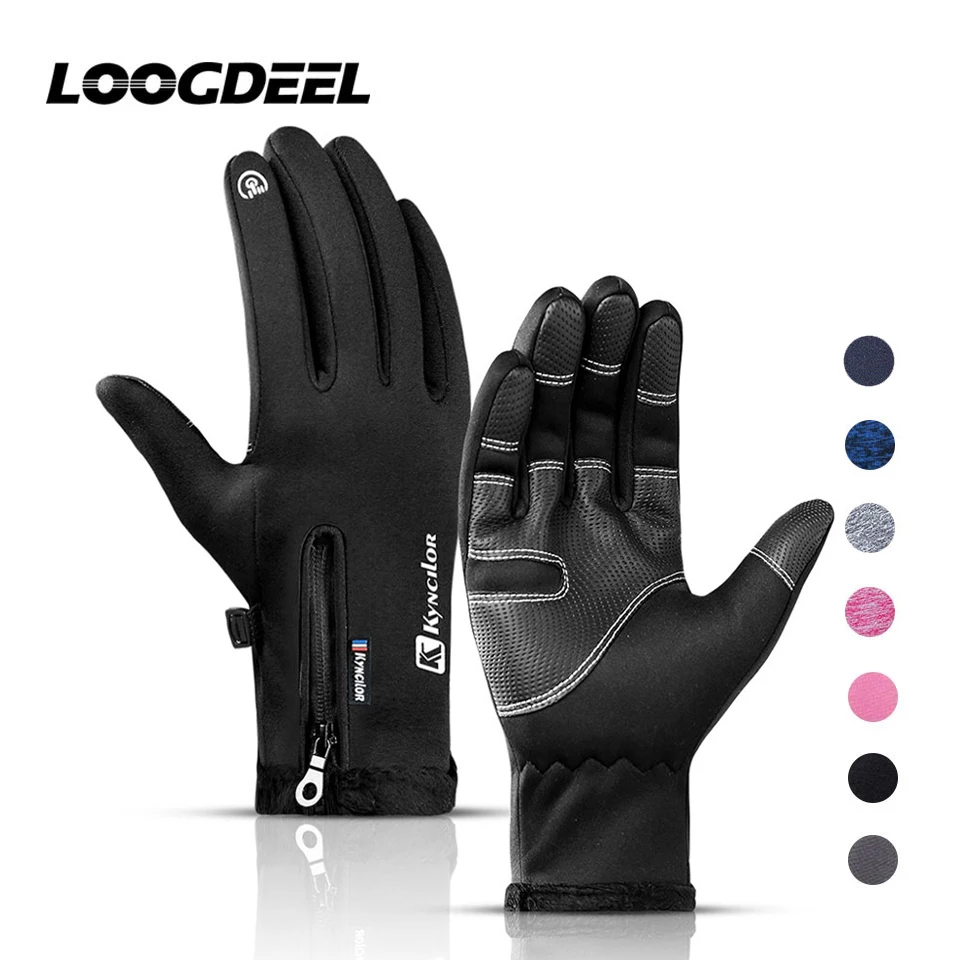 LOOGDEEL Fishing Gloves Anti-slip Touch Screen Full Finger Cycling Glove Waterproof Wear-resistant Outdoor Fishing Gloves Unisex