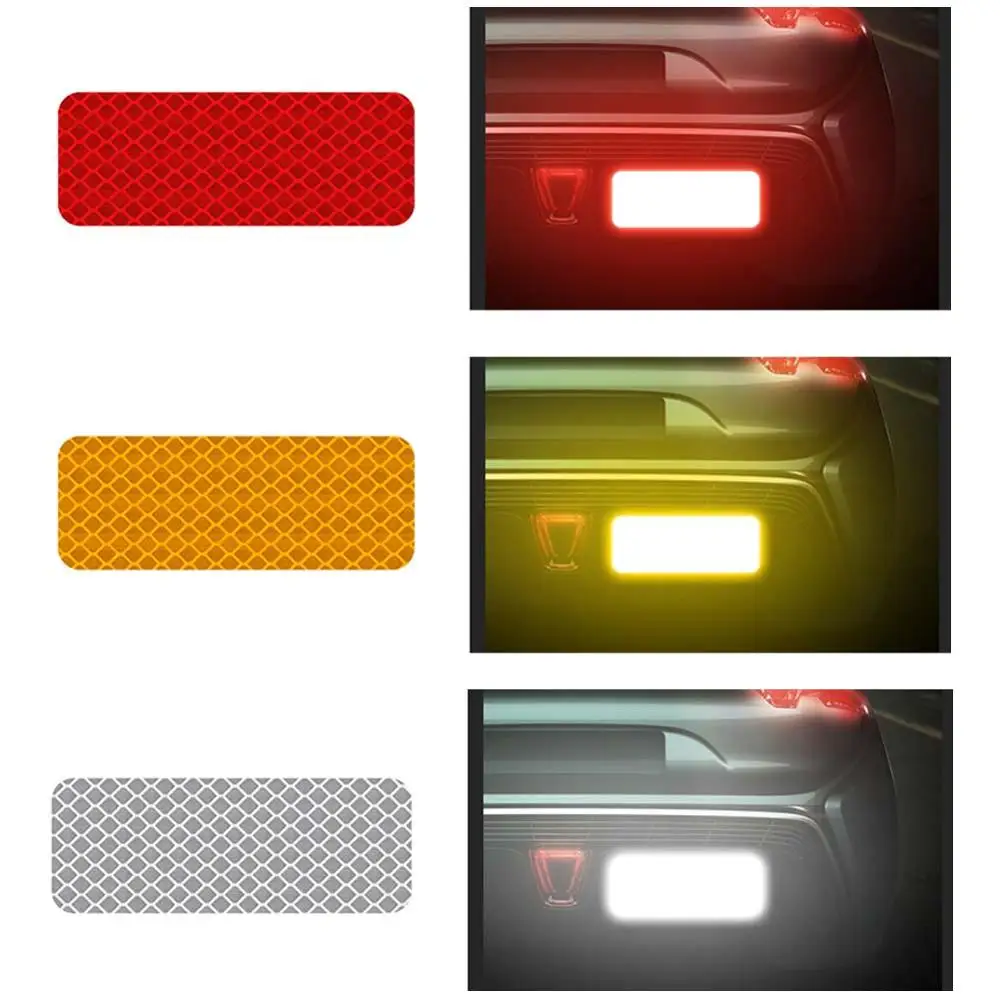 2/4 pezzi adesivo riflettente sicurezza stradale avvertimento notturno marchio auto striscia riflettente nastro luminoso paraurti auto decalcomanie riflettenti