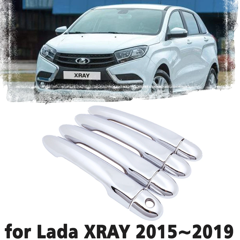 for Lada XRAY Cross AvtoVAZ 2015~2022 X-Ray X Ray 2020 Luxury Chrome Door Handle Cover Trim Protection 4x Car Accessory Stickers