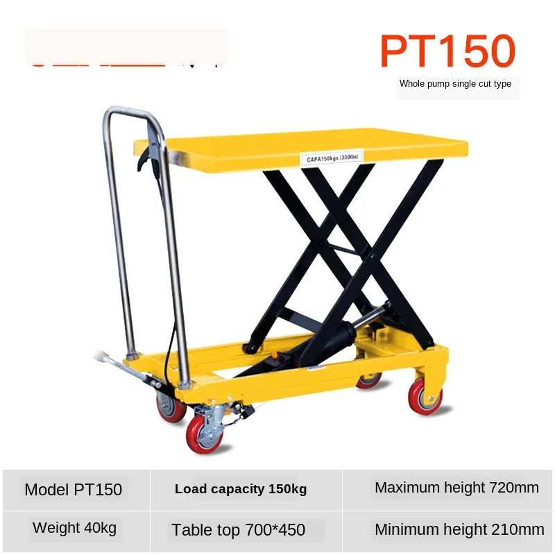 2 Tons, Lifting, Transporting, Driver Pushing, Loading and Unloading Car Movable Manual Hydraulic Platform Car, Electric Lift