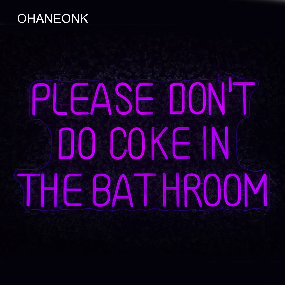 OHANEONK Custom Please Dont Do Coke In The Bathroom neon sign light  Led Flex for Room Decor Party Bar Pub Club Wall Hanging