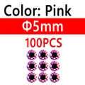 100 piezas de 5 mm de color rosa