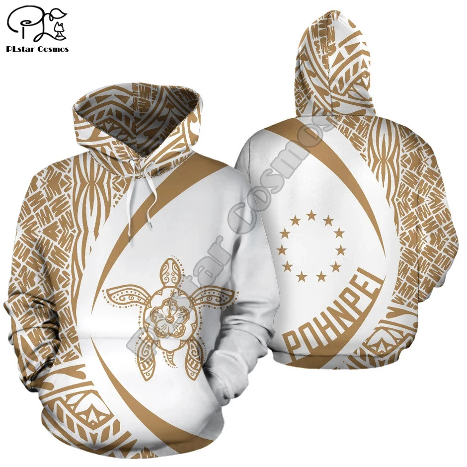 NewFashion Island Country Flag Pohnpei Polynesian Culture Retro Tattoo Tracksuit Men/Women Pullover Harajuku 3DPrint Hoodies A42