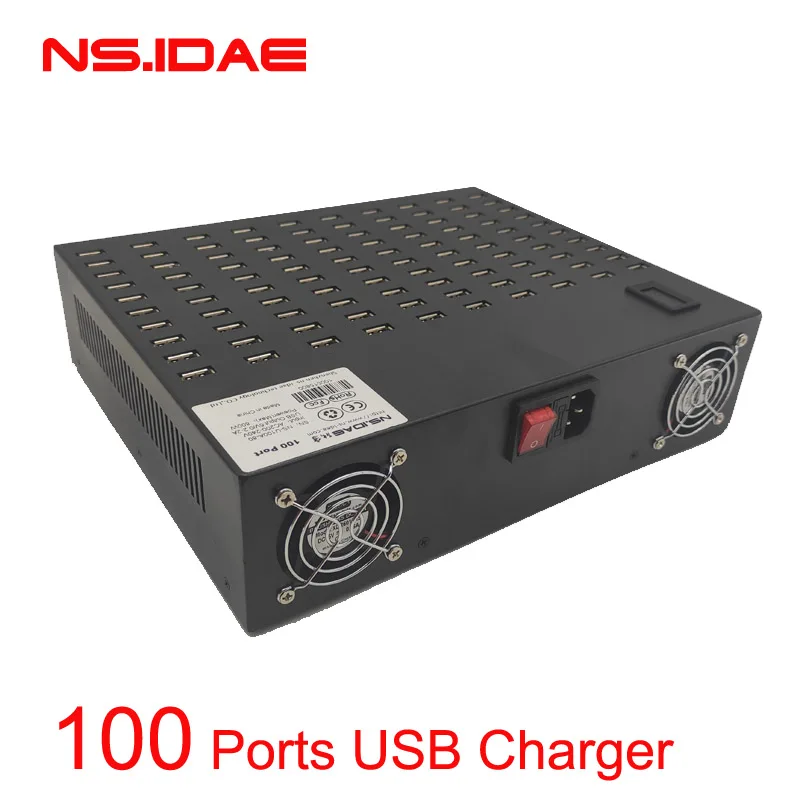 100 Ports USB Charger Power Adapter Wall Fast Charging Dock Station 800W for Apple iPhone iPad Samsung Huawei Smartphone Table