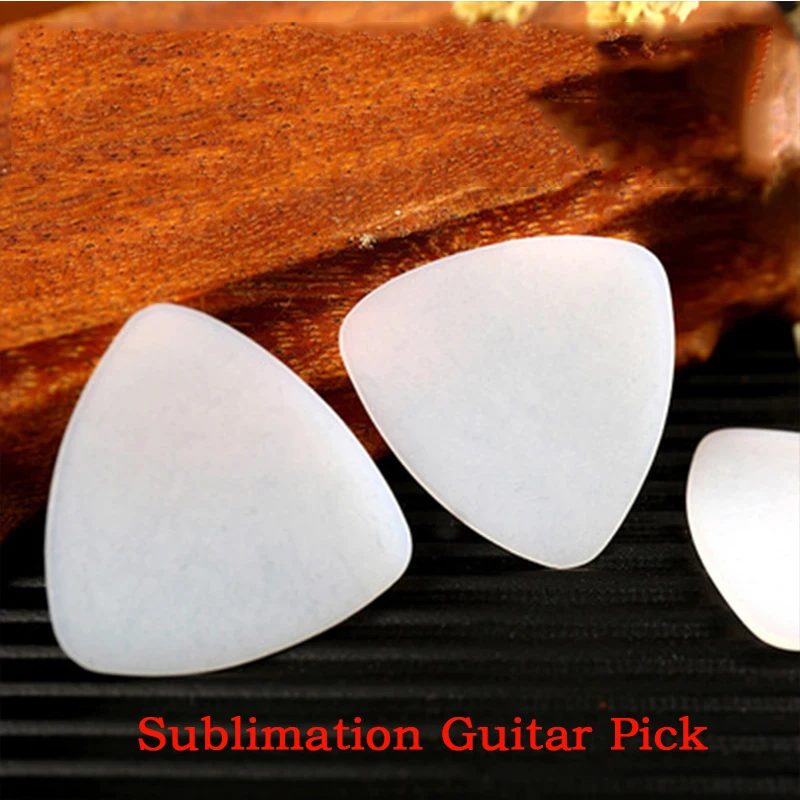 White Sublimation Guitar Picks Single Double Sided Metal Guitar Picks White Aluminum Bass Picks For DIY Print Women Men Gifts