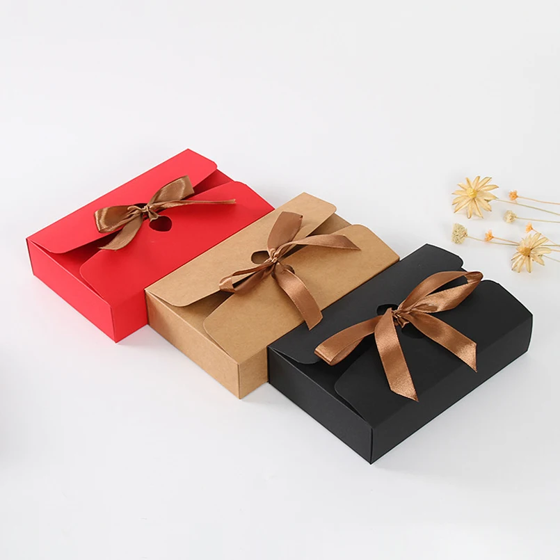 20 pcs paper box gift Kraft boxes with ribbon,wedding favor boxes baby shower favor boxes party gift boxes