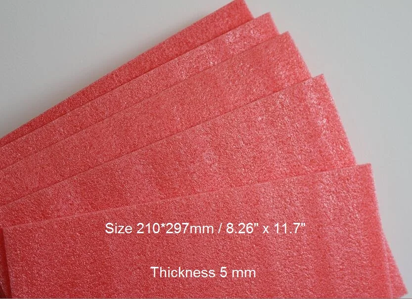 Size A4 5mm Red EPE Cushion Foam Sheet Polyethylene For Packaging Packing  - 5/10/25 You Pick