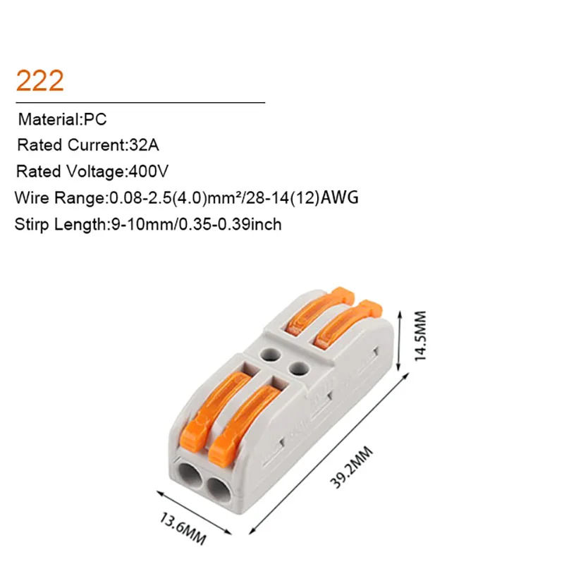 Universal Fast Home  Compact Wire Connection Connector Terminal Block 222 TYPE Quick electrical Wiring Connectors