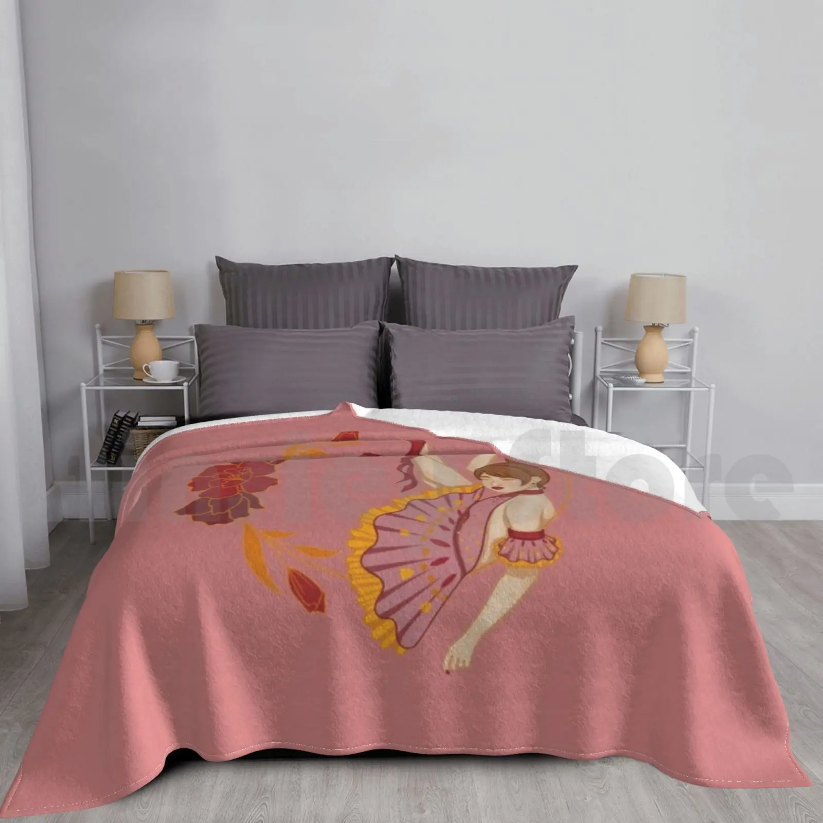 Pink Ballerina-Lislatina Blanket Fashion Custom Lislatina Red Orange Hoop Ballerina Girls Little Girl Ballet