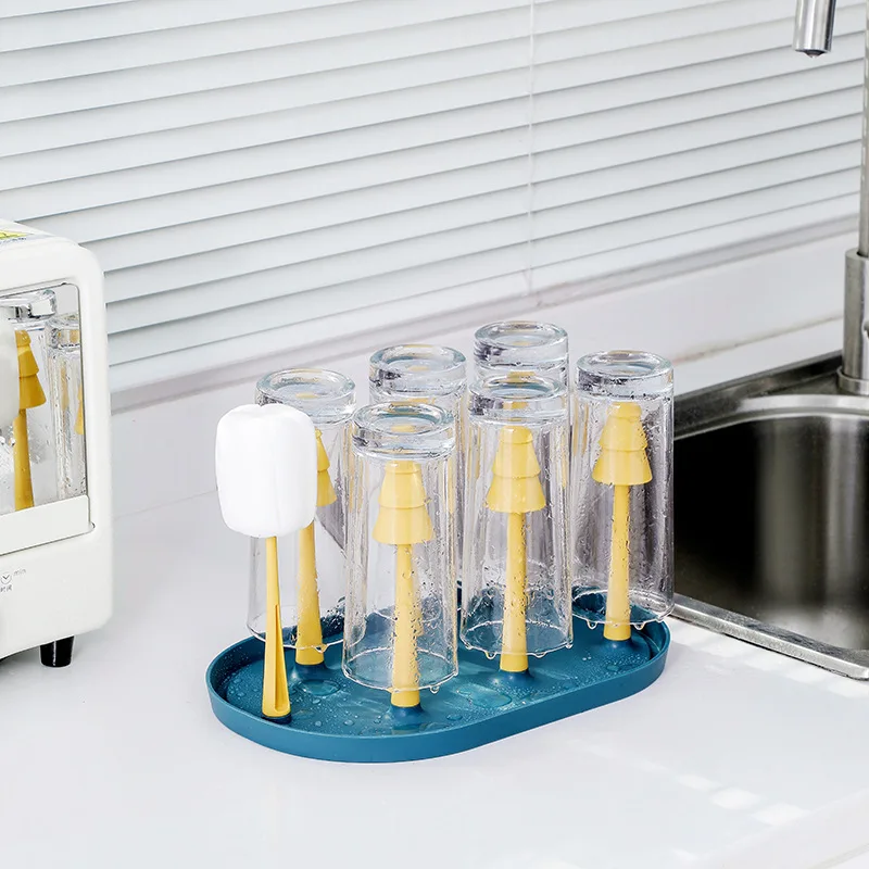 Youpin ถ้วยแก้วผู้ถือท่อระบายน้ำถ้วยผู้ถือแห้งถ้วยครัวชั้นวางแก้วถ้วยชาถ้วยพลาสติกชั้นวางถ้วยน้ำแขวน