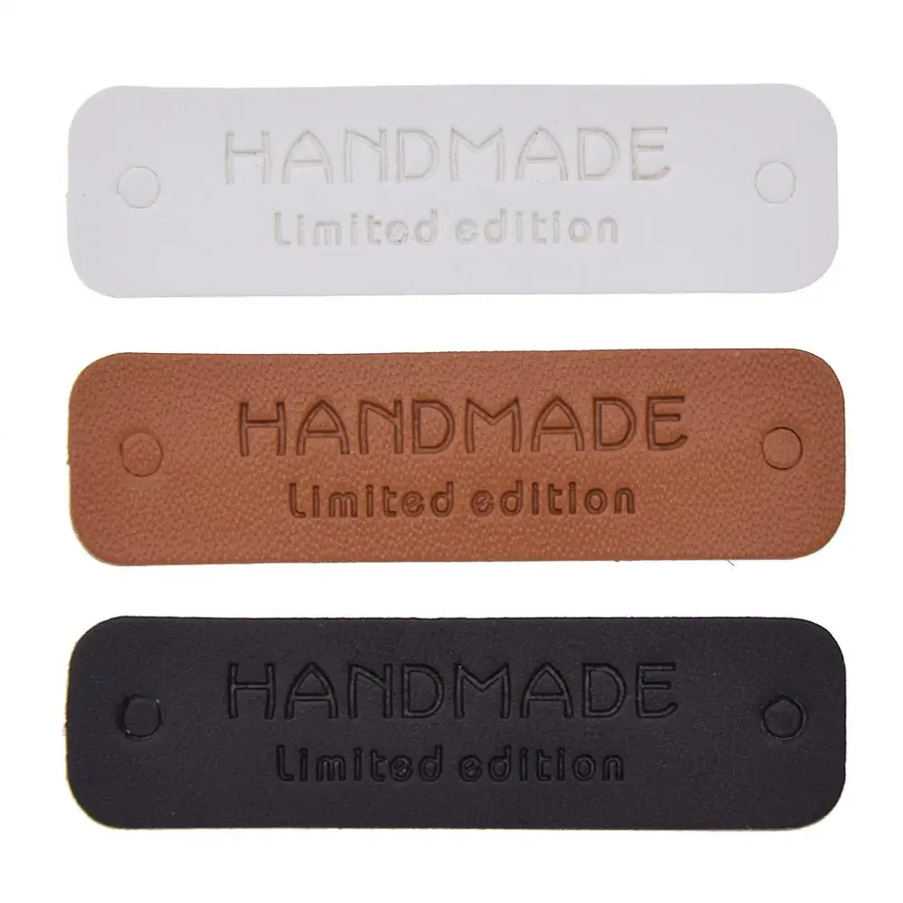 30Pcs/lot Handmade Leather Limited Edition For Handwork Gifts Leather Tags Handmade For Toy Shoes Three Colors Label