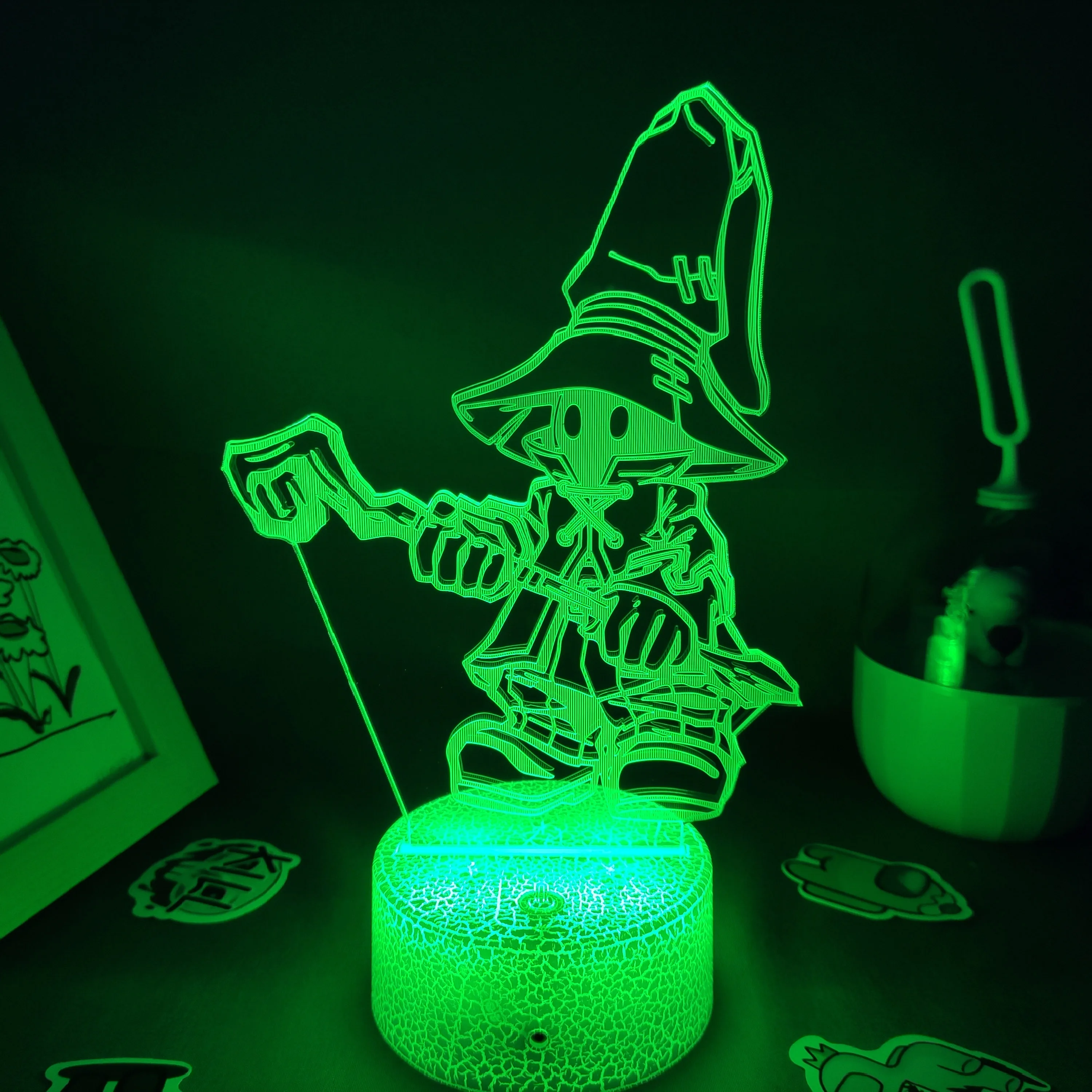 Final Fantasy Game Figure Vivi Ornitier Lava Lamp 3D Led RGB Battery Changing Night Lights Gaming Room Table Colorful Decoration