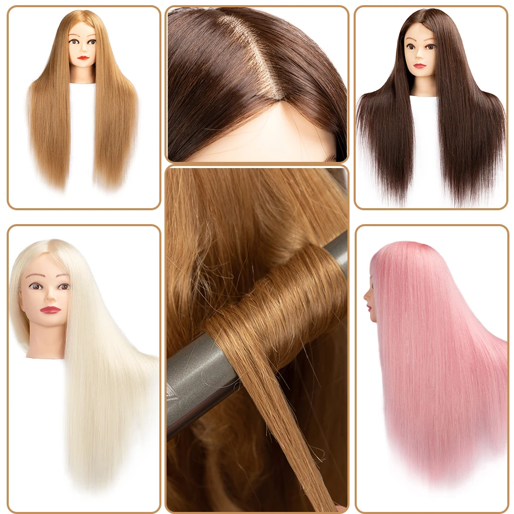 60 cm With Long 85% Real Hair Female Mannequin Training Head Styling Head Dummy Dolls Manikin Head For Hairdressers Hairstyles