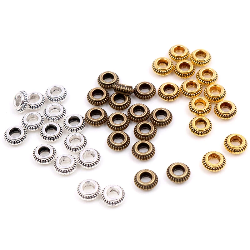 50pcs/lot Antique Gold Silver Plated Ball Crimp End Beads Dia 5mm Stopper Spacer Beads For Diy Jewelry Making Findings Supplies