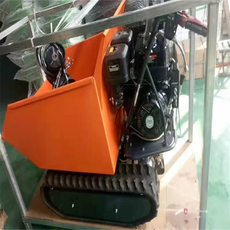 

Chinese Micro Crawler Dumper Gasoline Mini Transporter Rubber Tracked Carriage Truck Cart Dumper