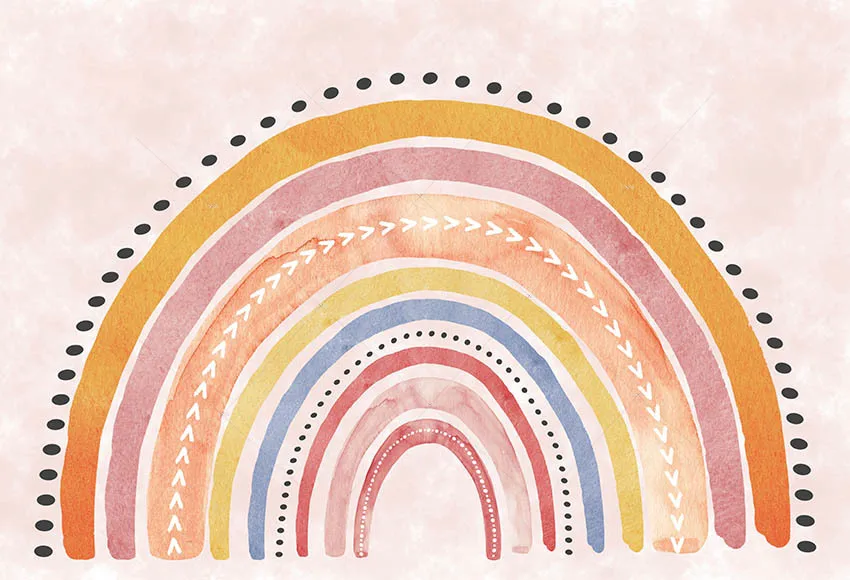 Boho Rainbow dekoracje urodzinowe tło różowa kochanie dziewczyna Baby Shower fotografia imprezowa tło Photo Studio Banner