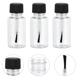 Plastic Nail Polish Bottles Empty Refillable Jars Leakproof Storage Liquid Empty Bottle with Brush Cap DIY Crafts Containers