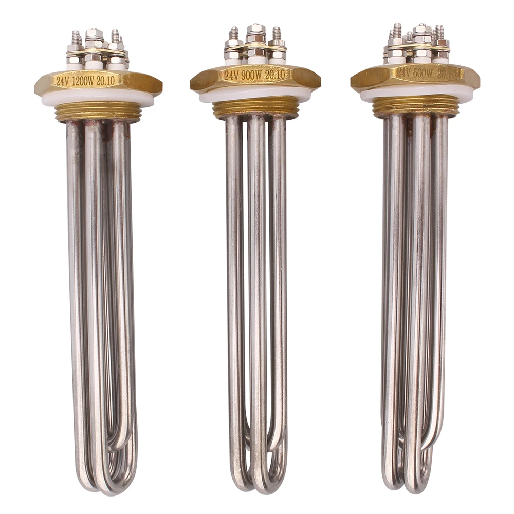 DN32 24V  Electric Immersion Heating Element DERNORD 600W  900W 1200W 1500W DC 1.25 inch thread Tubular Heater