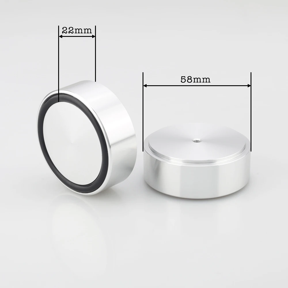 4 pçs 58x22mm amplificador de alumínio completo alto-falante isolamento pés turntable monitor cd dac rádio vibração suporte almofada base