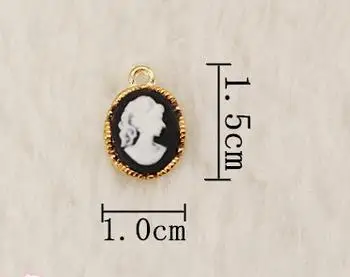 10 sztuk 15mm * 10mm owalny złoty kolor piękna głowa pani Cameo zawieszki Charms dla DIY bransoletka biżuteria znalezienie hand made