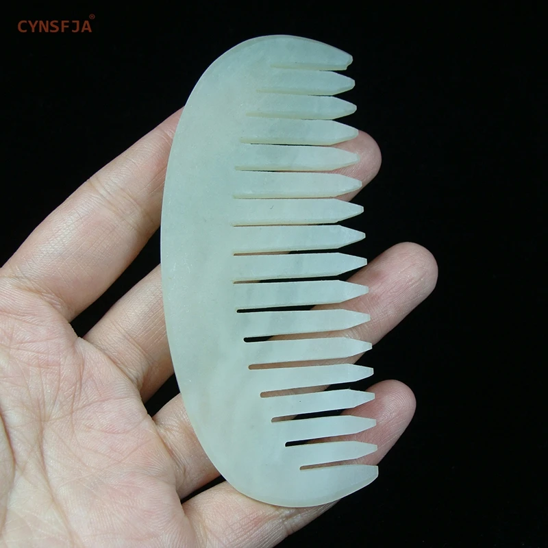 

CYNSFJA Real Rare Certified Natural Chinese Hetian Nephrite Lucky Jade Comb High Quality Hand Carved Best Birthday Wedding Gifts