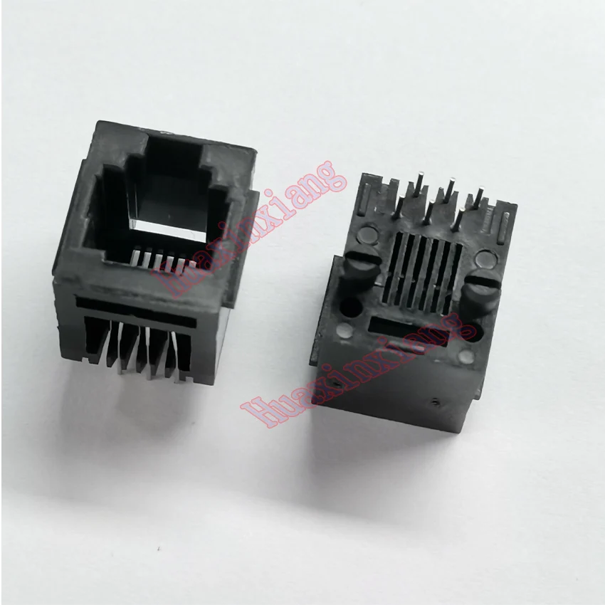 100 teile/los 52-6P6C RJ11 6P6C Femlae Jack/Buchse Stecker 180 Grad Vertikale Schwarz Mit Rand Für Telefon