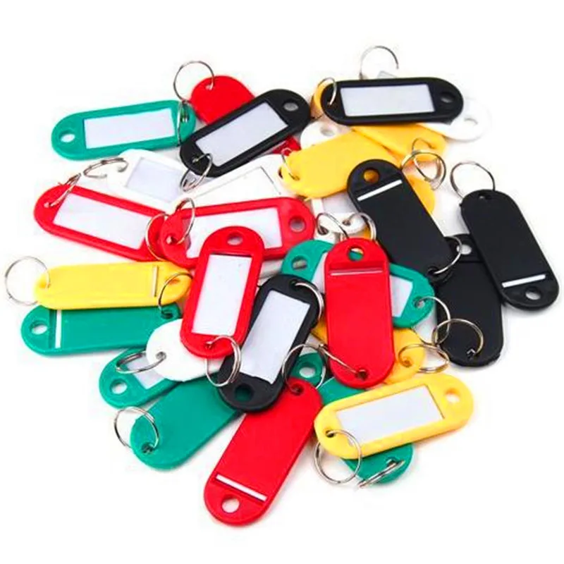 10 Stks/partij Kleurrijke Key Id Etiketten Naam Tags Split Ring Auto Deur Sleutelhanger Sleutelhanger Draagbare Reizen Accessoires