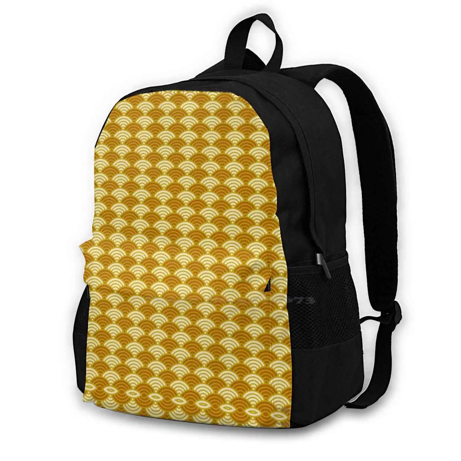 Signal Circles Pattern Rucksack Knapsack Storage Bag Backpack Circle Circles Seventies Sixties 60 70 60s 70s Pattern Patterns