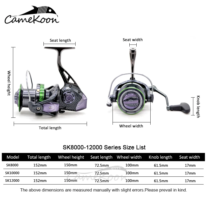 بكرة غزل CAMEKOON لرمي المسافات الطويلة 8000/10000/12000 لفائف صب الأمواج 10 كجم قوة سحب بطولة المياه المالحة لصيد الأسماك #4