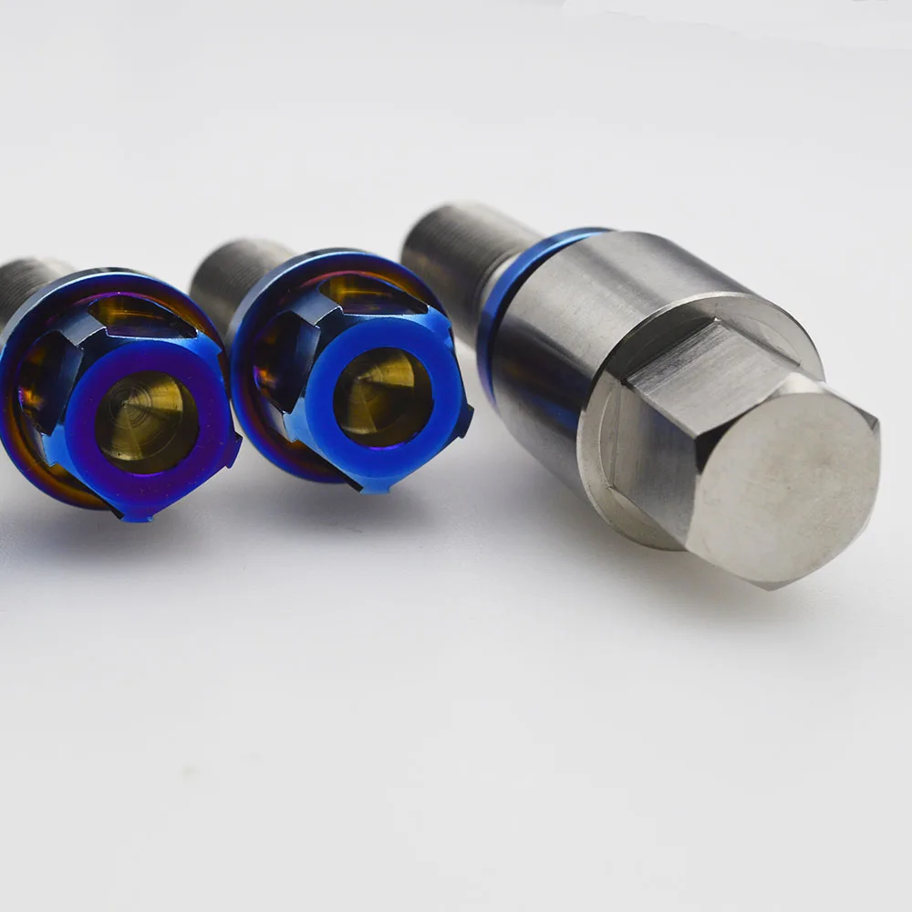 Jntitanti Gr5 titanium wheel anti-theft lock bolt screw M12x1.5x28-65mm 4+1 key for old BMW VW Etc