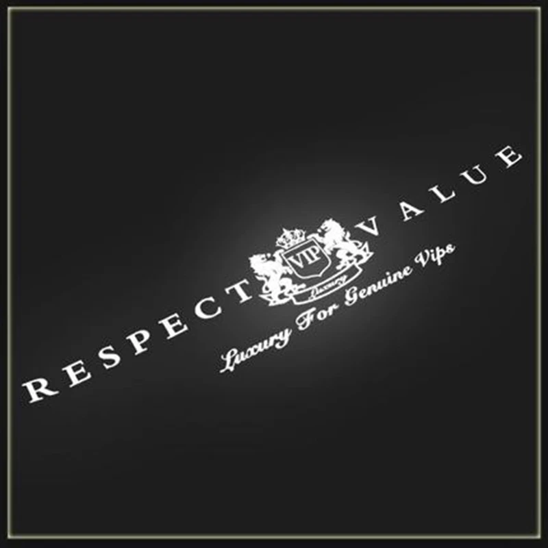 Noizzy Respect Value Genuine VIP Luxury Car Sticker Auto Front Windshield Decal Vinyl Reflective Automobile Tuning  Styling