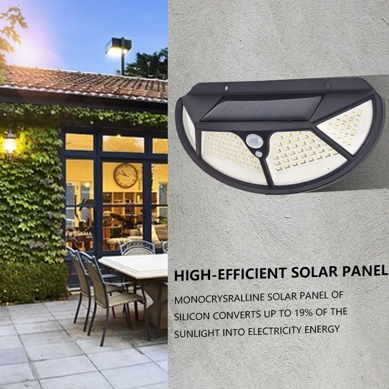 

102 LED Solar Light Outdoor Solar Lamp Motion Sensor Solar Powered Spotlight 3 Modes Wall Sunlight For Street Garden Decoration