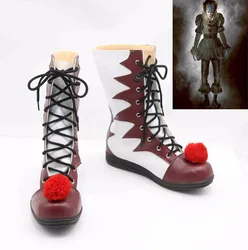 Pattini del pagliaccio di Halloween Stephen King's Pagliaccio Pennywise Scarpe Mens Donne Costumi Cosplay Stivali