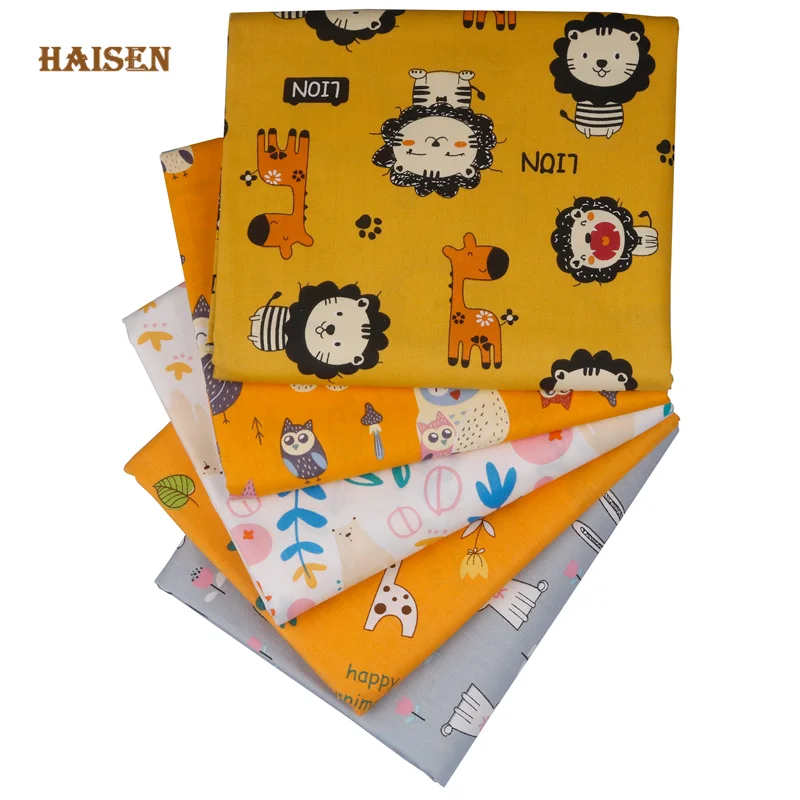 45 Cartoon Design Printed Twill Cotton Fabric Cloth For DIY Handmade Baby&Child\'s Sewing&Quilting Material 5pcs/lot, 20X25cm