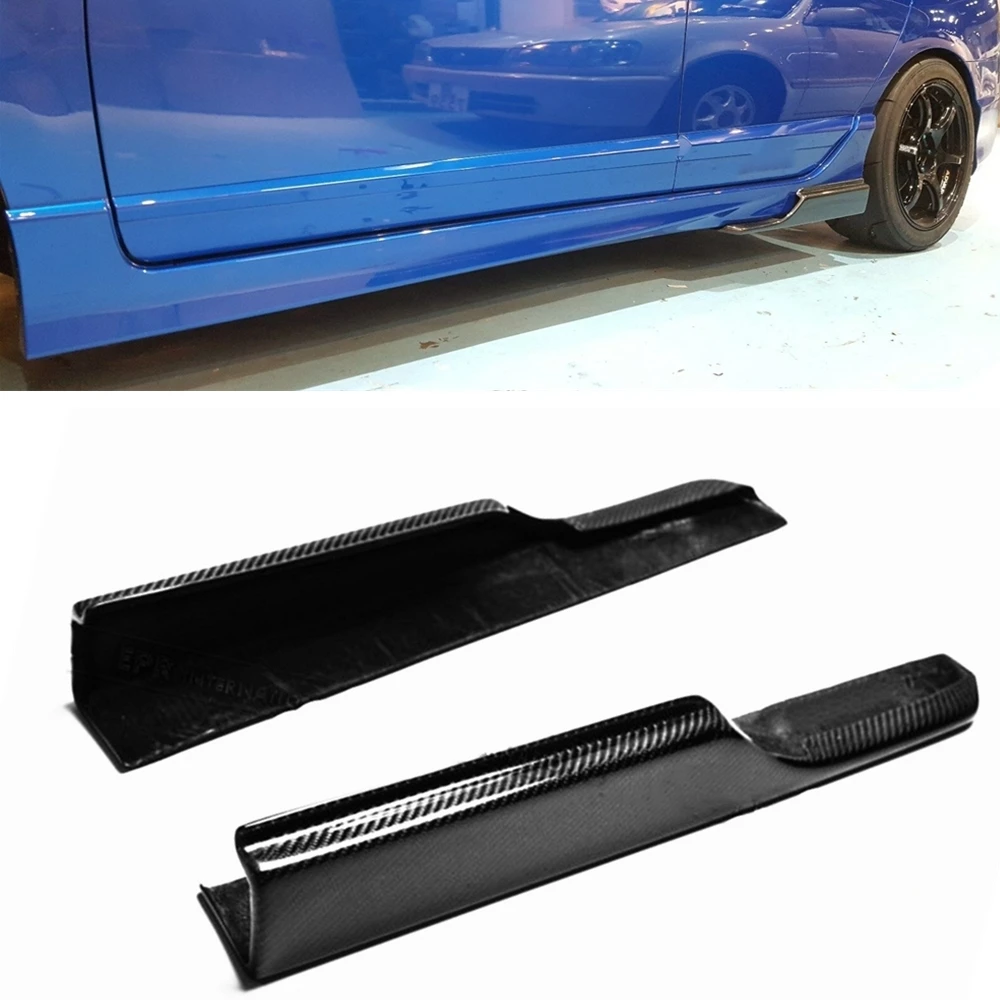 

For Honda Civic FD2 Real Carbon Fiber Car Front Side Skirt Addon Corner Cover Trim Lower Bumper Splitter Guard Plate Lip Spats