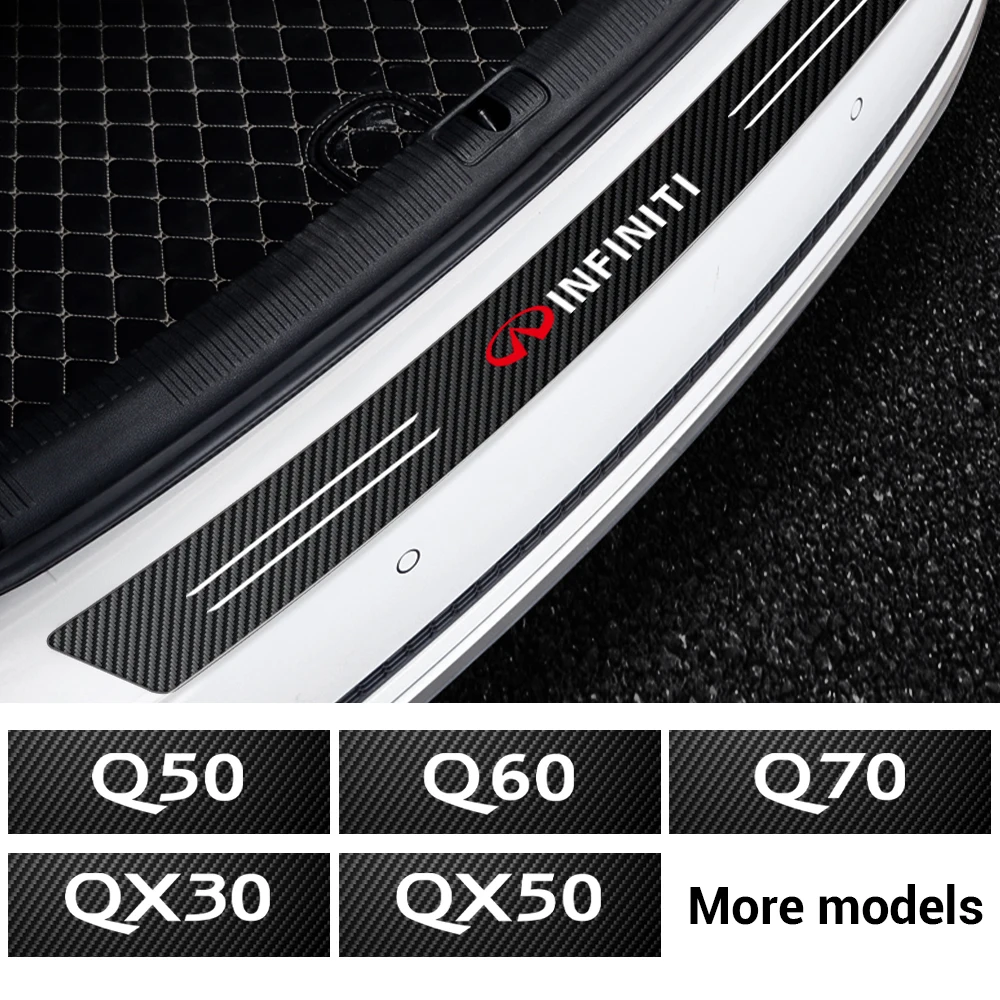 Car Tail Trunk Rear Bumper Protector Carbon Fiber Sticker for Infiniti EX25 FX35 FX45 FX50 G35 G37 JX35 QX30 QX50 QX56 QX60 QX70