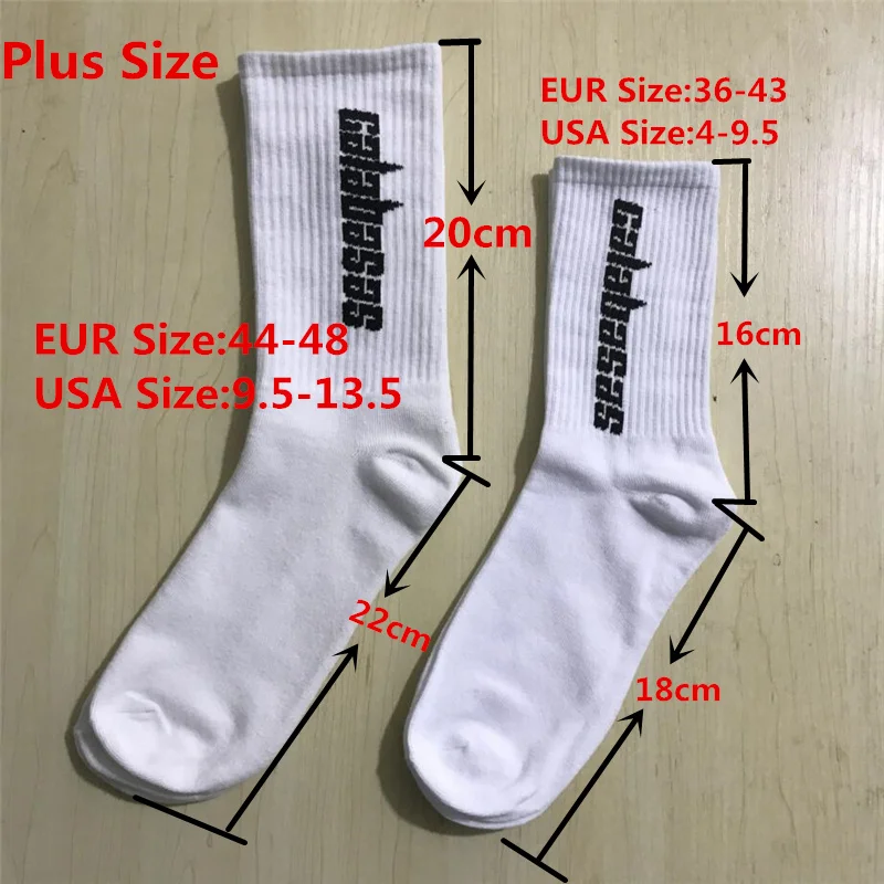 Men\'s socks Crew Male Tide Street Europe Hip Hop kanye west Youth Fashion Socks Men and Women Personality Socks 3 Pairs/Box