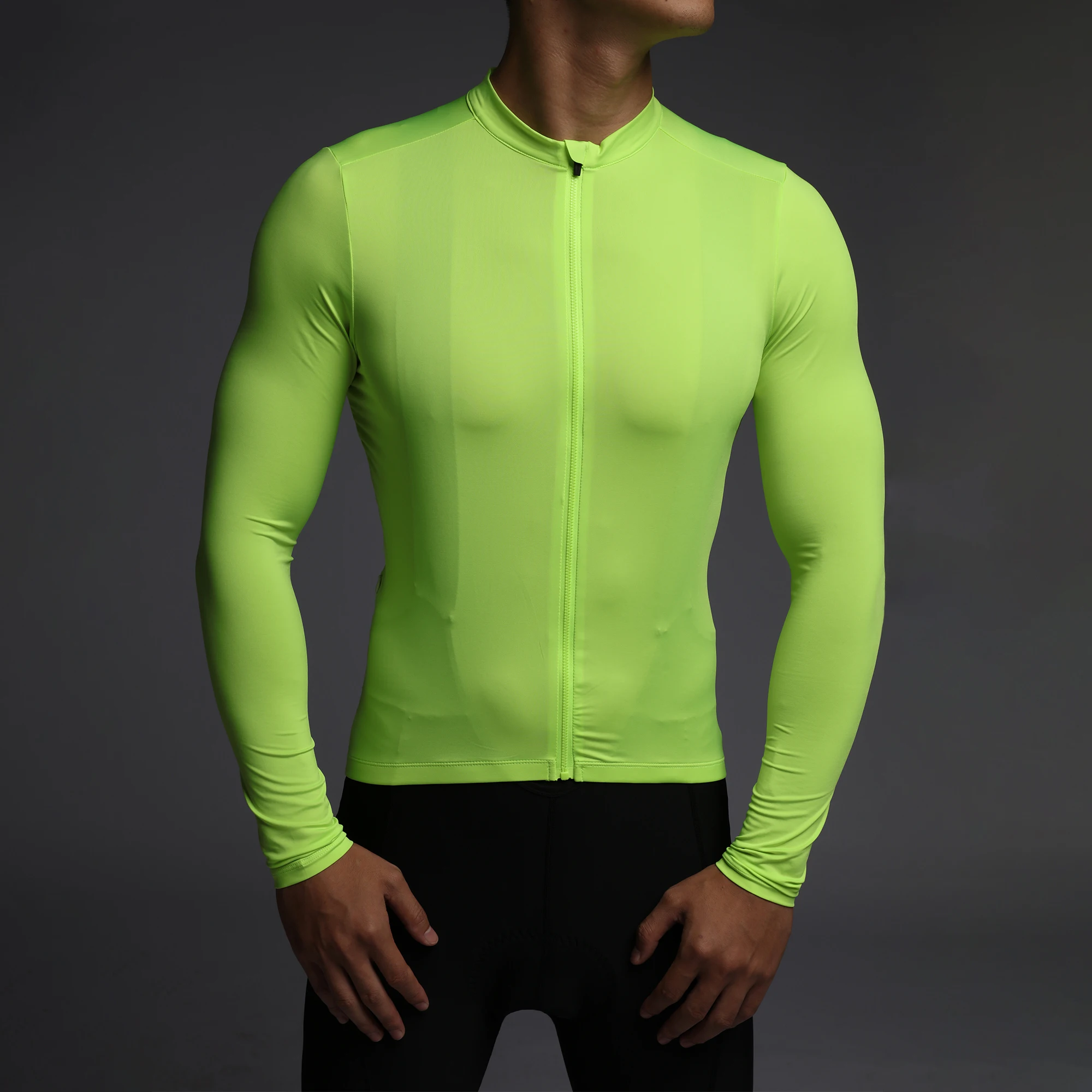 RISESBIK High Quality Cycling Jersey Long Sleeve Men Bicycle Jersey Cycling Clothing UPF 50+ Biking Cycling Shirt Zipper Pocket