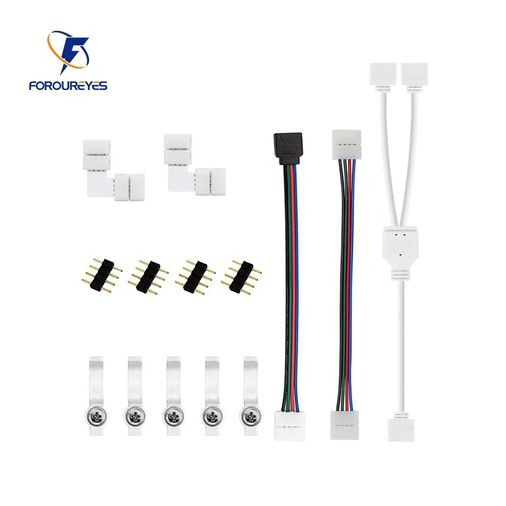 

14pcs 5050 4 Pins RGB LED tape Connector plug power Splitter Cable 4pin needle female Connector wire for RGB Led Strip Light