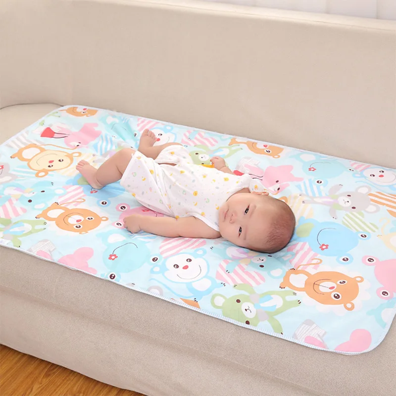 4 Size Baby Changing Mat Cartoon Cotton Waterproof Baby Sheet Changing Pad Table Diapers Urinal Game Play Cover Pet Mattress