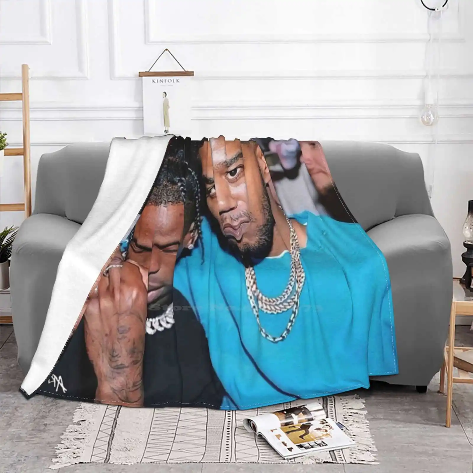 Travis Tapestry Air Conditioning Blanket Soft Throw Blanket Rap Music Hiphop Drake Lil Uzi Vert Playboicarti Kanyewest Rapper