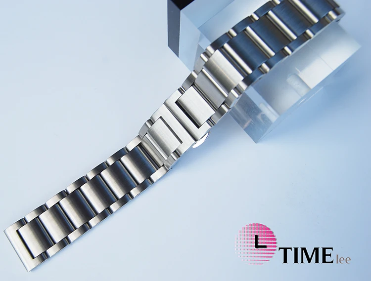 NEW 20mm MEN silver brushed solid stainless steel bracelet watch band strap