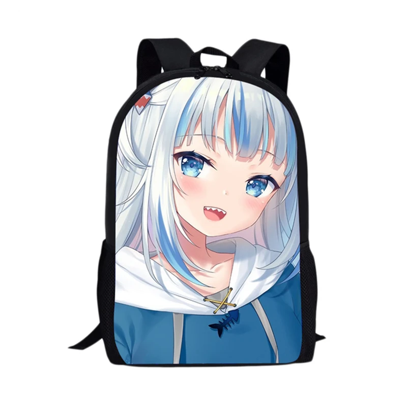 Mochila de viaje con estampado de dibujos animados para estudiantes, mochilas de escuela para niñas y niños, 16 pulgadas